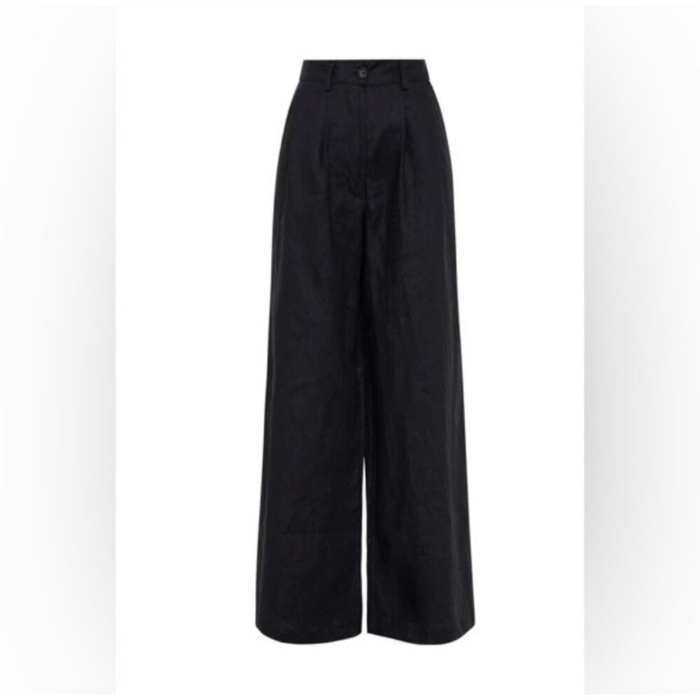 Minimalist Tailored Linen Wide Leg Pant 6 Anthropologie Faithful The Brand NWT